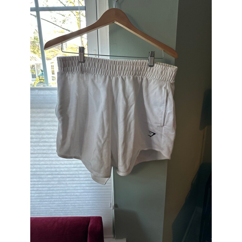 GYMSHARK white athletic shorts